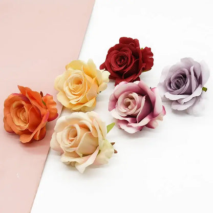 Vibrant silk artificial roses wedding and living room decor