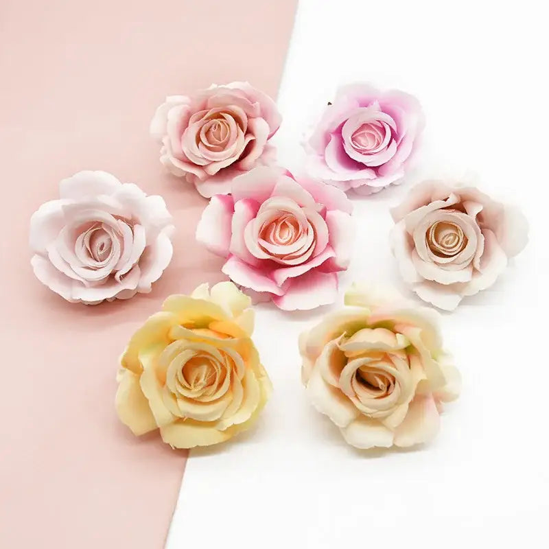 Vibrant silk artificial roses wedding and living room decor
