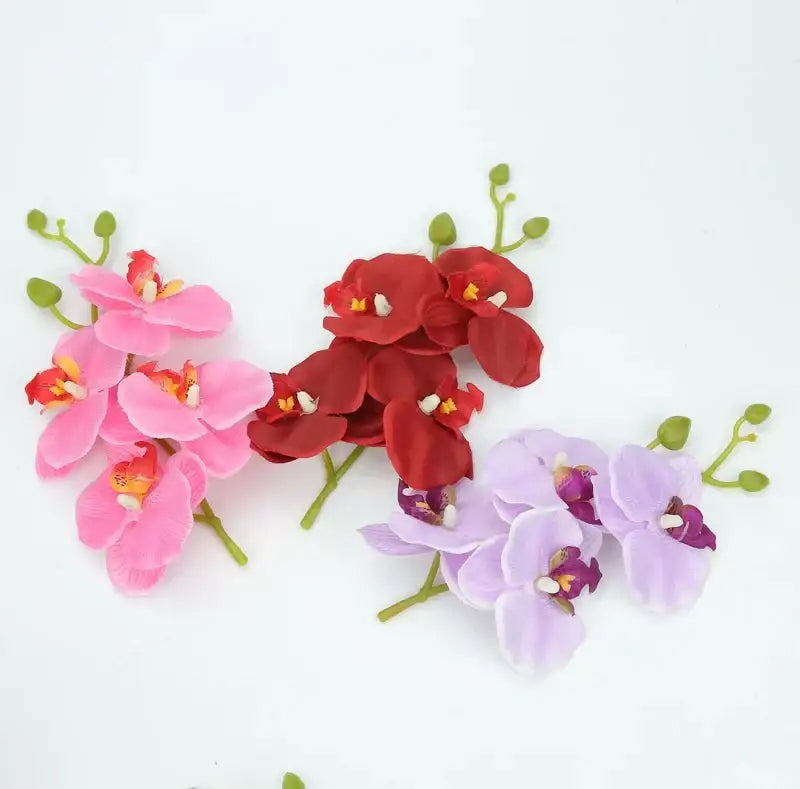 Vibrant silk butterfly orchid bouquet for wedding and home decor