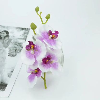 Vibrant silk butterfly orchid bouquet for wedding and home decor