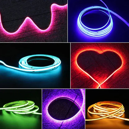 Vibrant slim 4mm cob led strip lights bedroom linear tape lighting