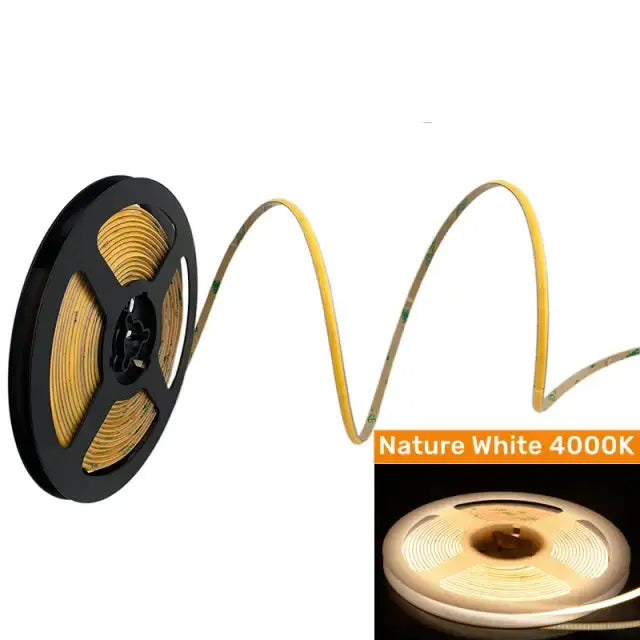 Vibrant slim 4mm cob led strip lights bedroom linear tape lighting