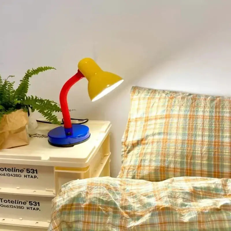 Vibrant yellow & red led study desk lamp bedroom eye protection light
