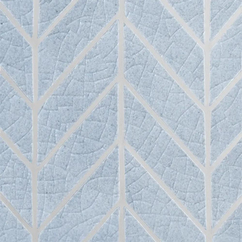 Myrtle Bloom Crackled Chevron Ceramic Tiles 2x6