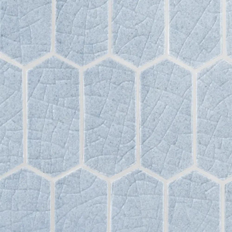 Myrtle Bloom Crackled Picket Ceramic Accent Tiles 3x6
