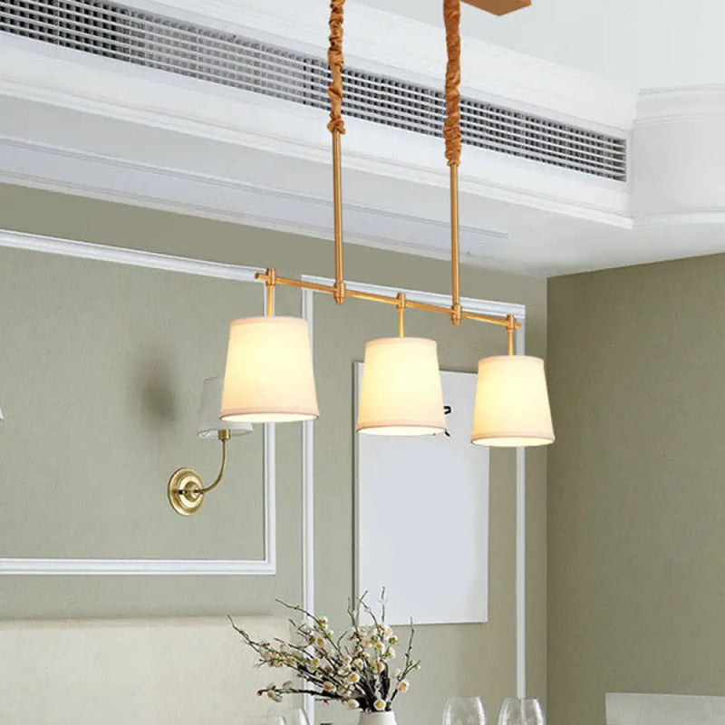DecorBites™ Vintage 3-Head Brass Pendant Light for Restaurants - Retro Bucket Island Design