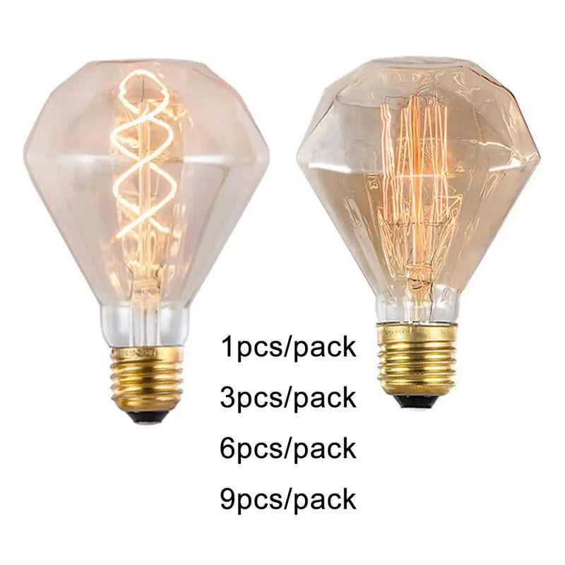 Vintage amber g95 diamond led spiral filament bulb living room light
