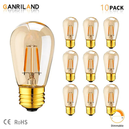 Vintage amber glass dimmable e27 led edison bulb 10-pack dining room