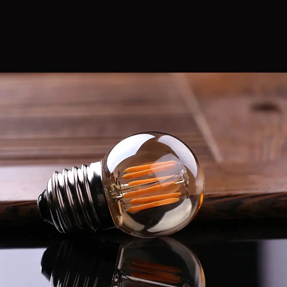 Vintage amber glass g40 3w led bulbs living room filament light