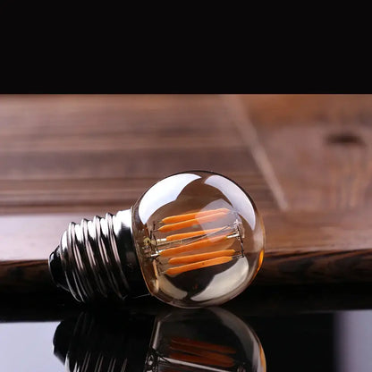 Vintage amber glass g40 3w led bulbs living room filament light