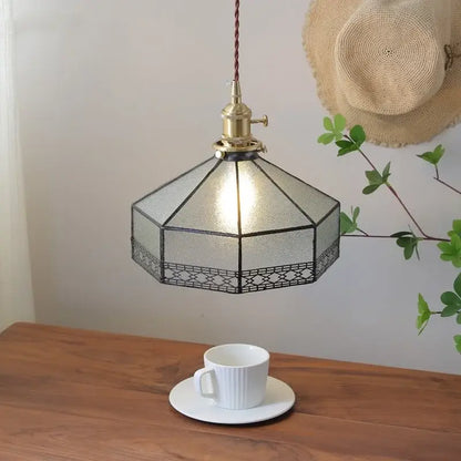 Vintage amber glass led pendant light dining room kitchen