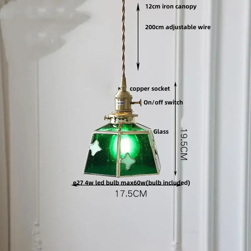 Vintage amber glass led pendant light dining room kitchen