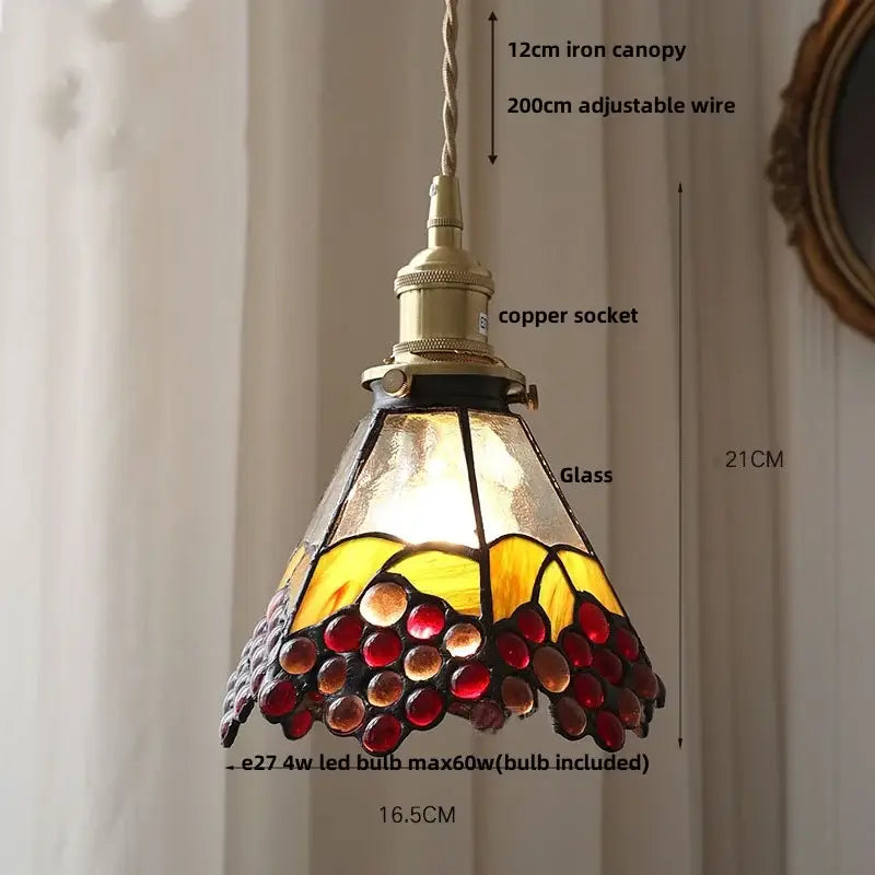 Vintage amber glass led pendant light dining room kitchen