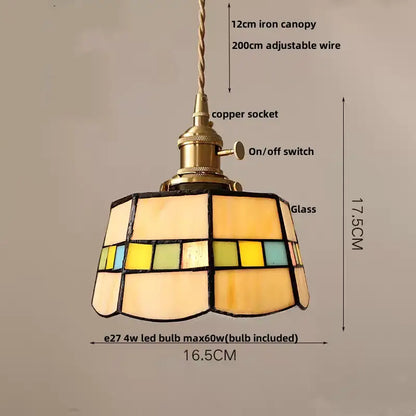 Vintage amber glass led pendant light dining room kitchen