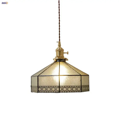 Vintage amber glass led pendant light dining room kitchen