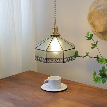 Vintage amber glass led pendant light dining room kitchen