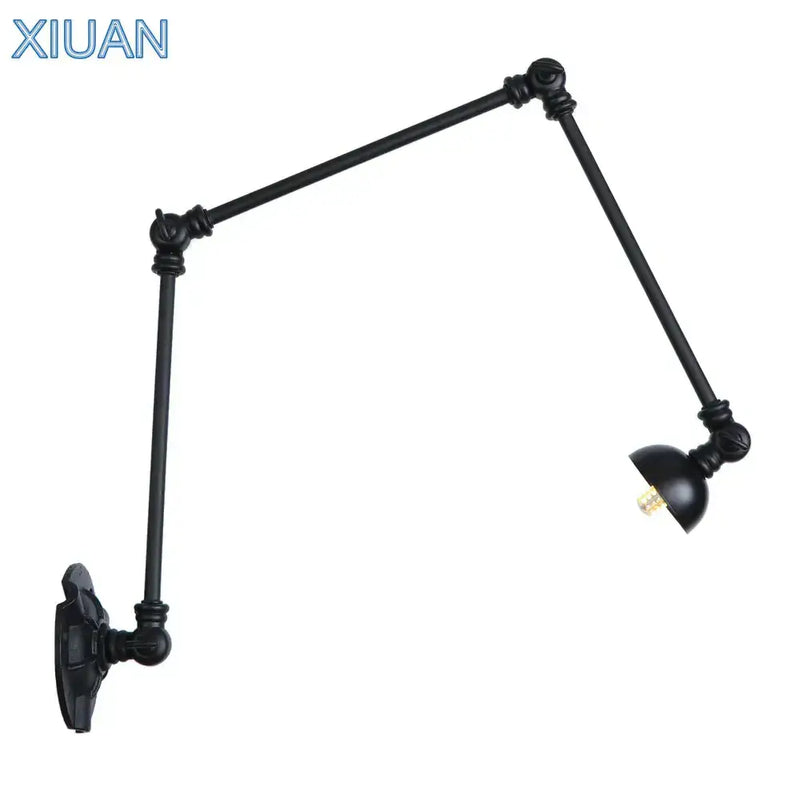 Vintage black adjustable loft wall light bedroom articulated lamp