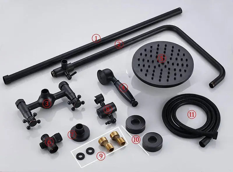 Vintage black bronze shower faucet set with handheld – bathroom