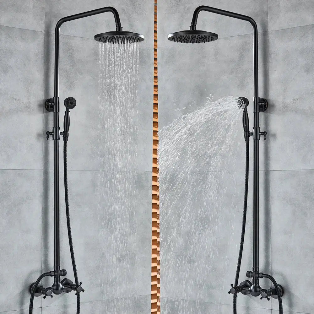 Vintage black bronze shower faucet set with handheld – bathroom
