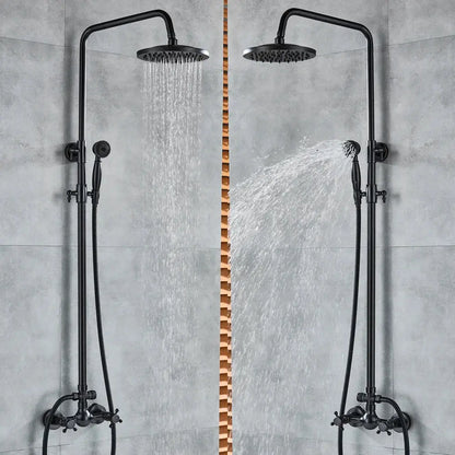 Vintage black bronze shower faucet set with handheld – bathroom