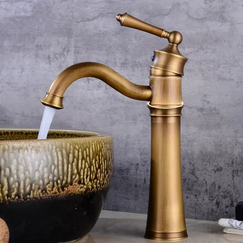 Vintage black & copper high arch basin faucet bathroom single handle