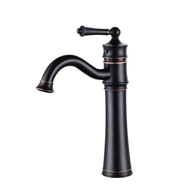 Vintage black & copper high arch basin faucet bathroom single handle