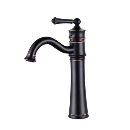 Vintage black & copper high arch basin faucet bathroom single handle