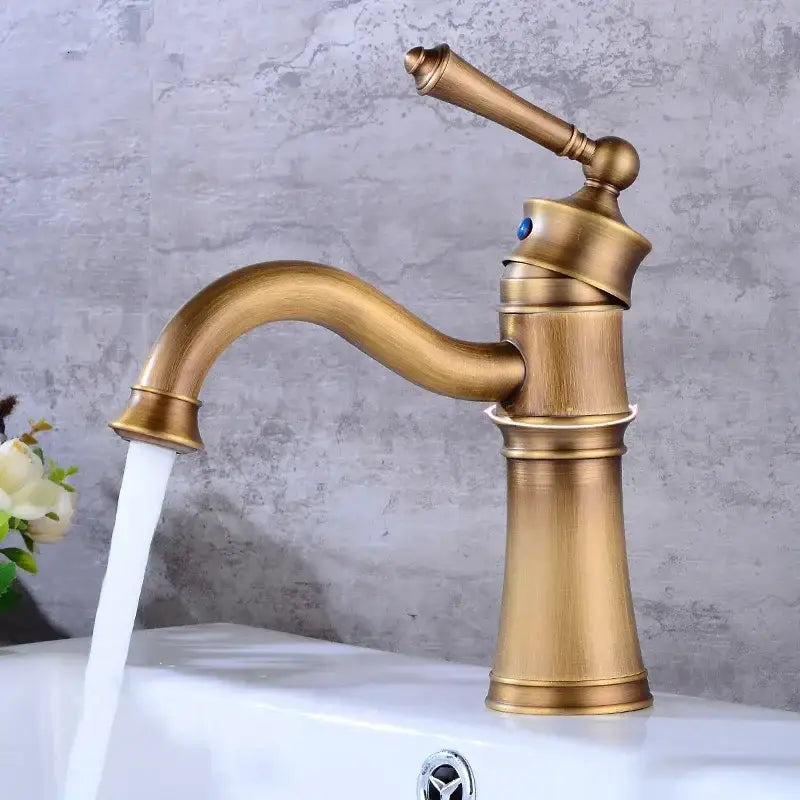 Vintage black & copper high arch basin faucet bathroom single handle