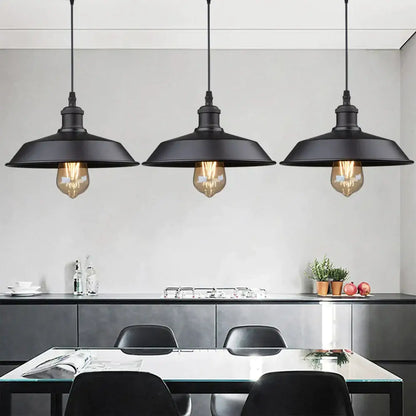 Vintage black farmhouse pendant light for kitchen island