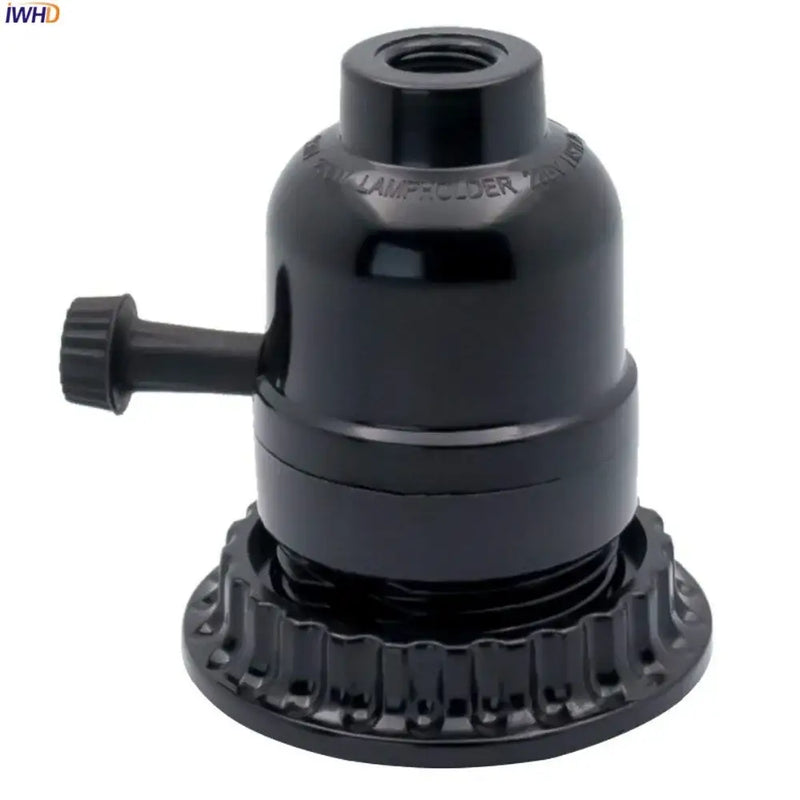 Vintage black plastic e27 socket lamp holder bedroom switch base