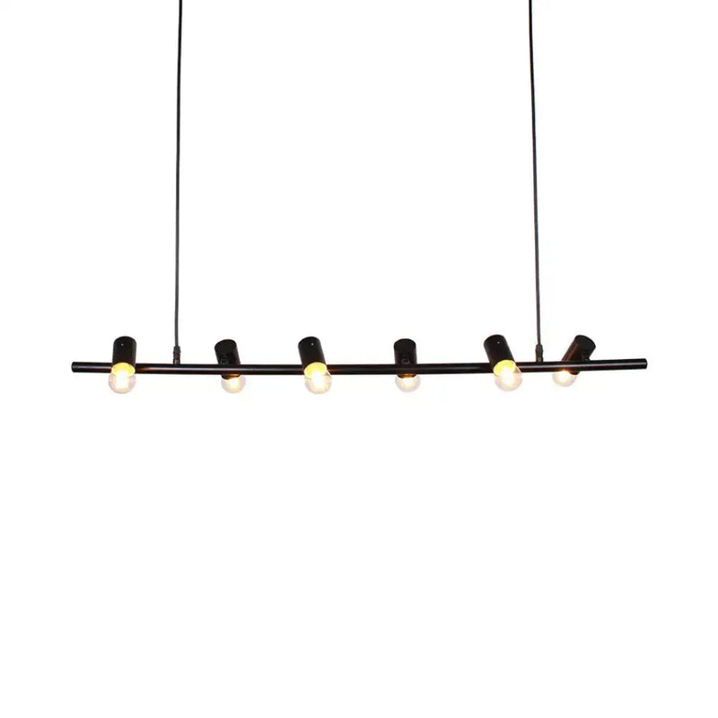 Vintage black & white 6 light island pendant light kitchen metal design