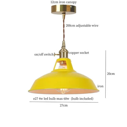 Vintage blue iron art pendant light kitchen ceiling lamp