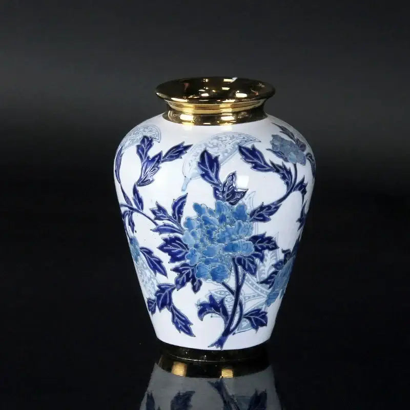 Vintage blue & white porcelain ceramic vase living room decor