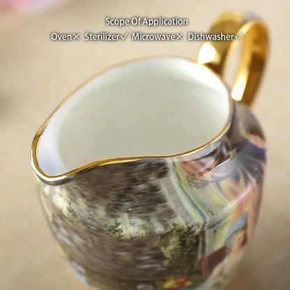 Vintage bone china milk jug with gold trim dining room creamer