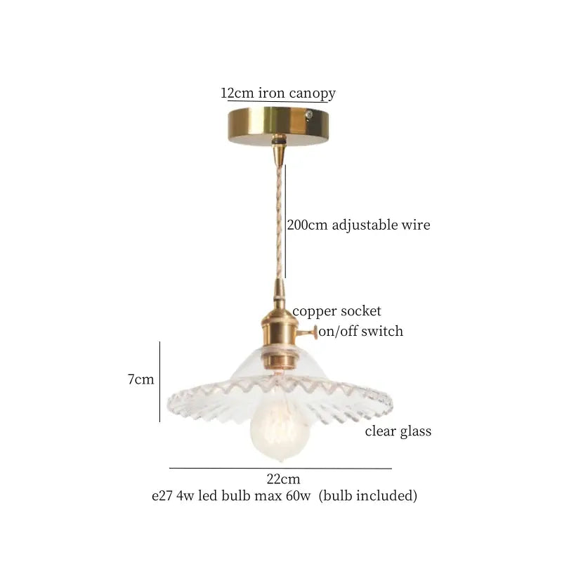 Vintage brass amber glass pendant light for kitchen island