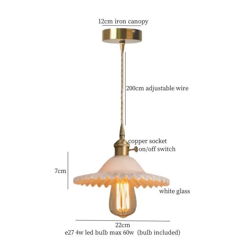 Vintage brass amber glass pendant light for kitchen island