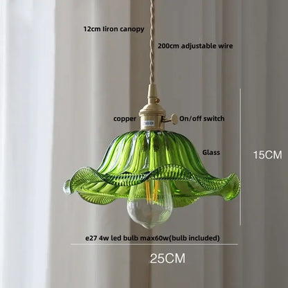 Vintage brass and amber glass pendant light kitchen hanging lamp