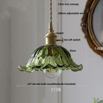 Vintage brass and amber glass pendant light kitchen hanging lamp