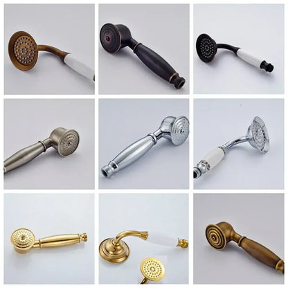Vintage brass and bronze hand shower head faucet set – bathroom