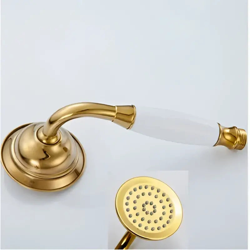 Vintage brass and bronze hand shower head faucet set – bathroom