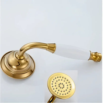 Vintage brass and bronze hand shower head faucet set – bathroom
