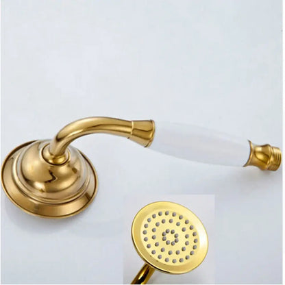 Vintage brass and bronze hand shower head faucet set – bathroom
