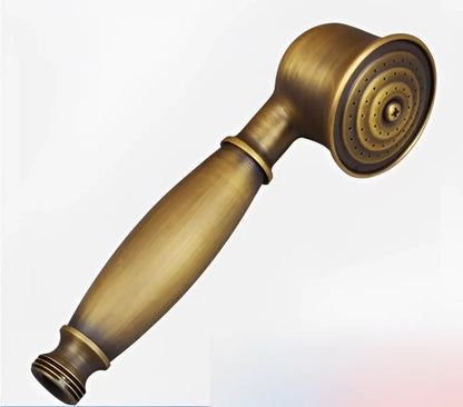 Vintage brass and ceramic handheld shower head bathroom fixture