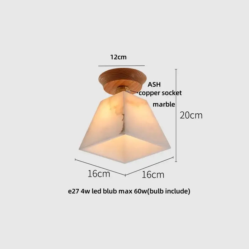Vintage brass and clear glass led ceiling light for bedroom