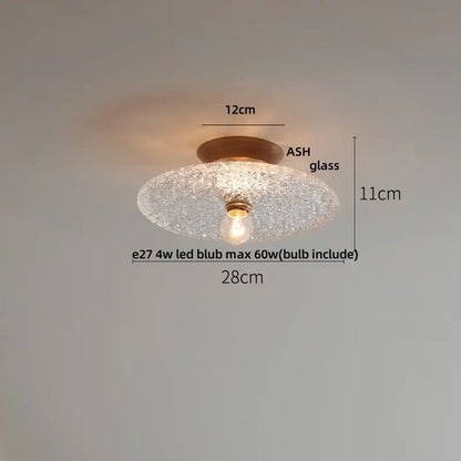 Vintage brass and clear glass led ceiling light for bedroom