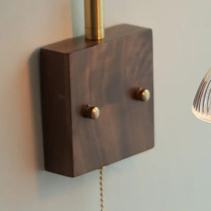 Vintage brass and glass pink led wall lamp bedroom sconce