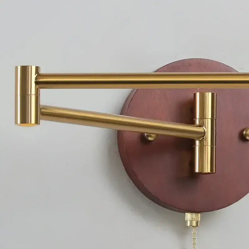 Vintage brass and leather wall lamp bedroom creamy iron led