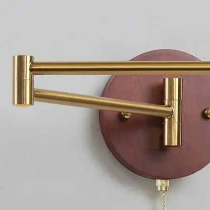 Vintage brass and leather wall lamp bedroom creamy iron led