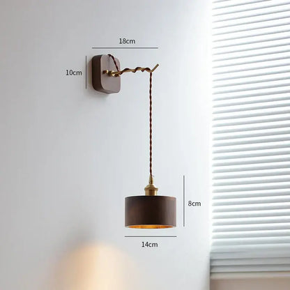Vintage brass and ribbed glass led wall sconce bedroom light