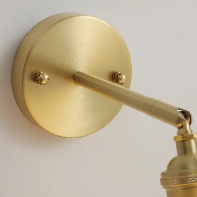 Vintage brass and scalloped glass led wall lamp for bedroom